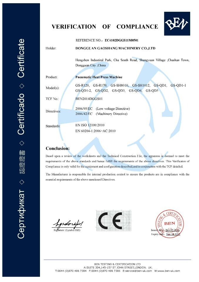 CE certification of noble products